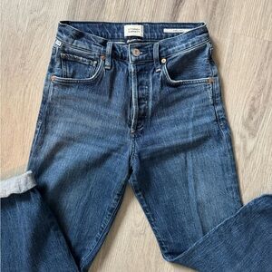 Citizens Of Humanity Dark Blue Emery crop Straight Jeans